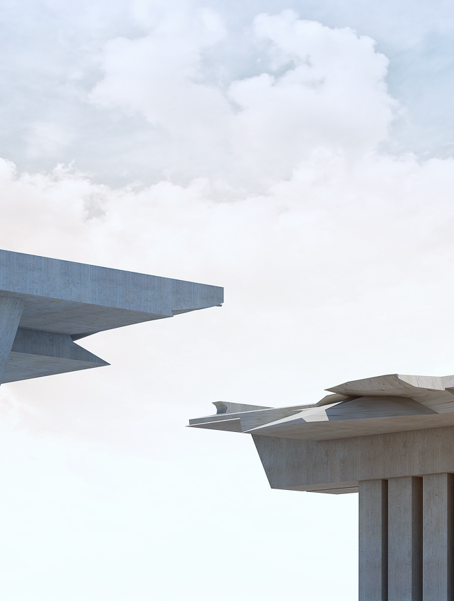 Close up of a gap between two ledges